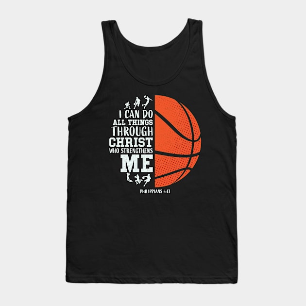 Christian Basketball, Men Boys Kids Religious Basketball Tank Top by PaulAksenov